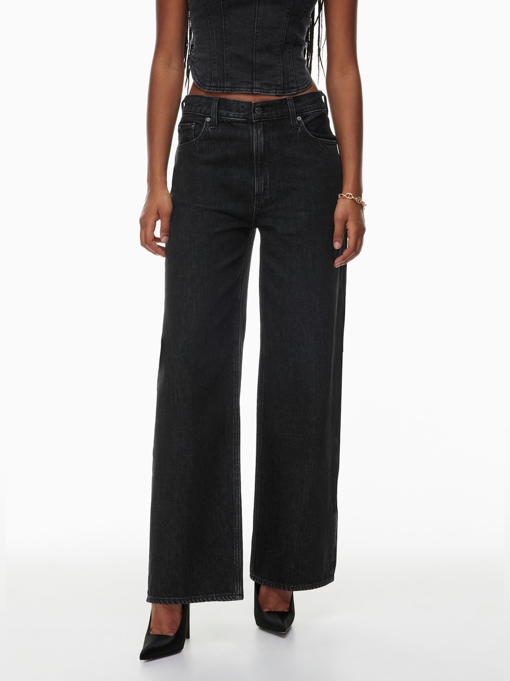 Aritzia Denim Forum The '90s Lo-Rise Baggy Wide Jean | Black Eyeliner